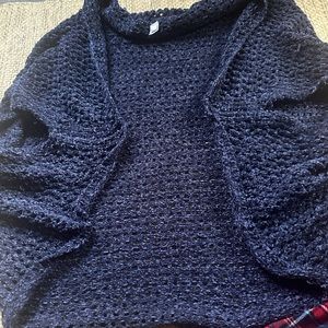 Charming Charlie’s Navy Blue Large Shaw (L)